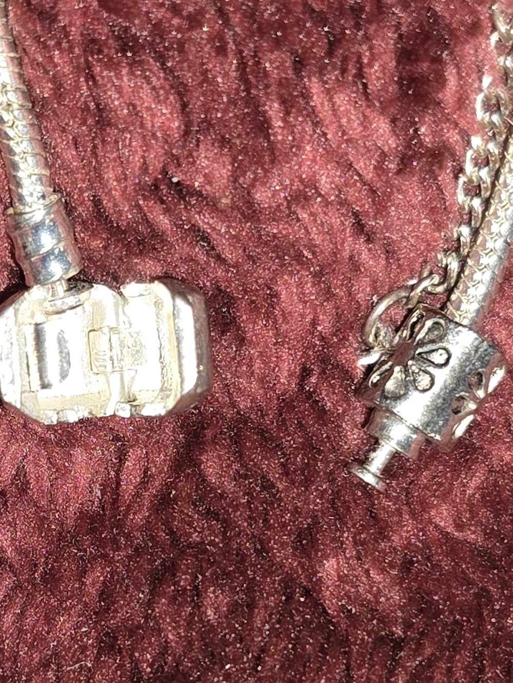 Silver and Black Charm Bracelet with Pavé Accents 8" EUC - Picture 7 of 11